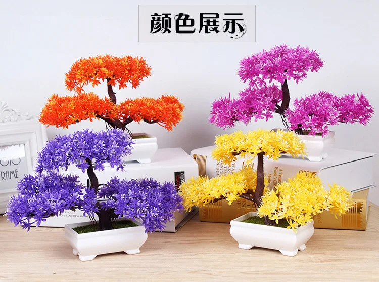 Мини тройной сосновый стол украшения маленький искусственный; в горшке цветы маленькие бонсай растения маленькие бонсай