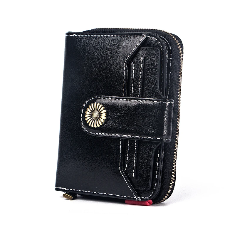 Женский кошелек для монет маленький из натуральной кожи на молнии и подкладе 2019 |