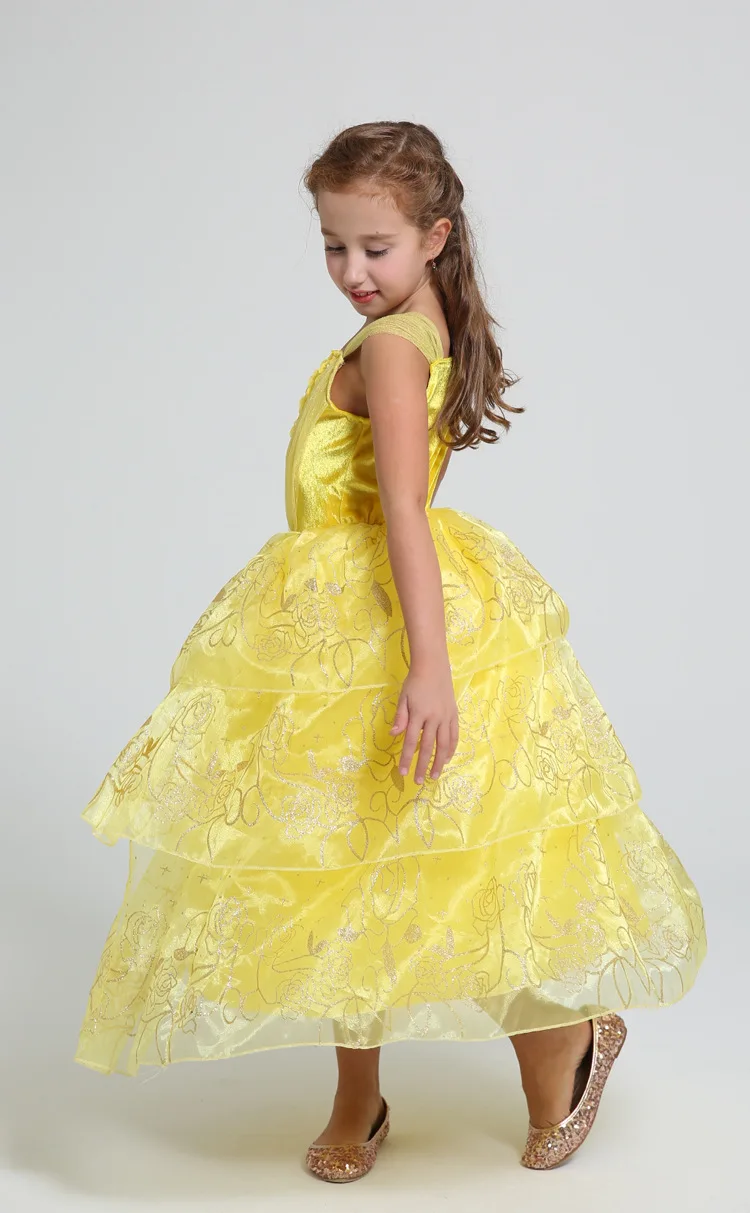 Красавица и Чудовище Белль платье Высококачественная расшитая блестками