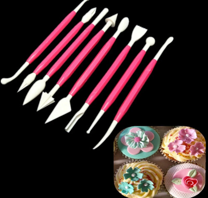 8 шт./лот ABS DIY Кондитерские торт кекс Fondant Цветок Sugarcraft моделирование скульптуры украшения Резаки для SIM-карт Инструменты комплект Кухня bakware