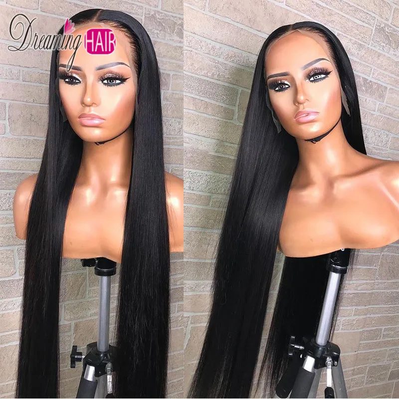 Длинные глубокие боковые части кружева передние человеческие волосы парики