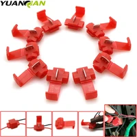10pcsset for wire crimp terminals connector quick splice wiring cable clamp red connection wholesale maintenance tools