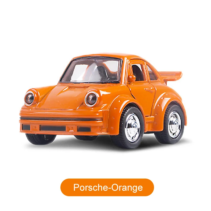 Orange Porsche Детская осветляющая мини-игрушечная машинка, Классическая Гоночная машина, литая модель из металлического сплава, игрушки для детей, подарок для мальчиков - Цвет: Orange Porsche