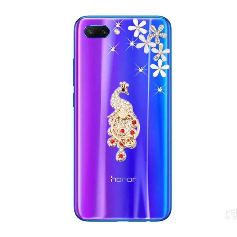 Павлин Алмазный палец кольцо Пряжка Чехол подставка для телефона Huawei Honor 20 pro 20i 10i