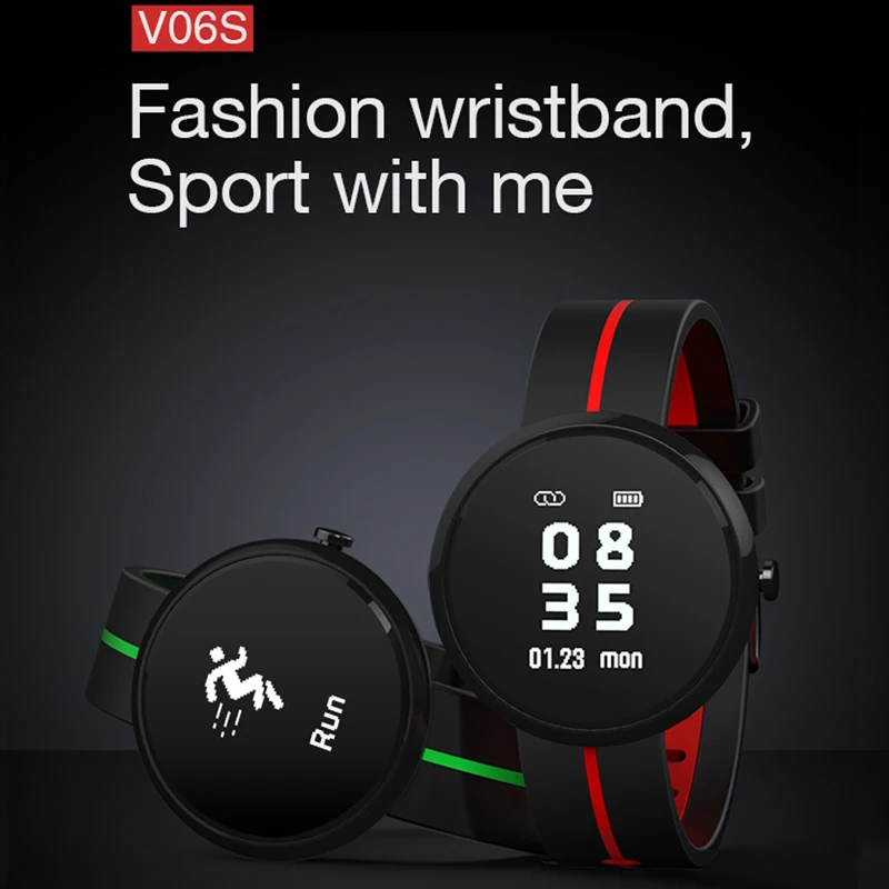 V06S смарт-браслет Вибрационный будильник водонепроницаемый браслет для сотового