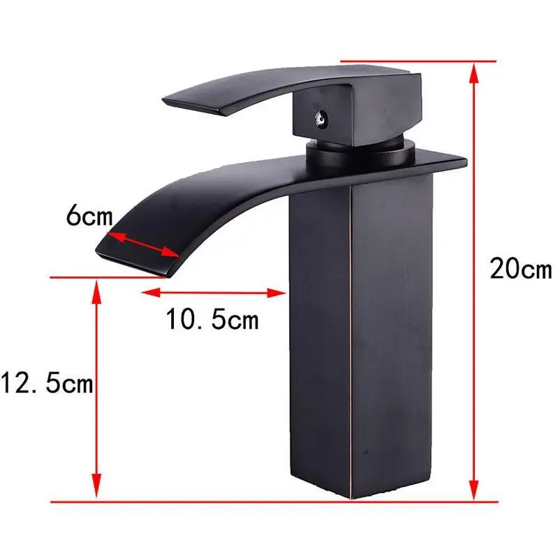

Square Basin Faucets Waterfall Bathroom Faucet Single handle Basin Mixer Tap Bath Antique Faucet Brass Sink Water Crane Gold