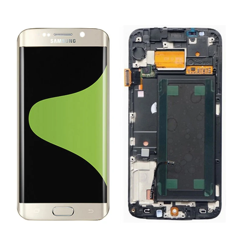 5,1 ''ЖК-дисплей для samsung Galaxy S6 Edge G925F SM-G925F G925A G925i сенсорный экран дигитайзер Замена с рамкой - Цвет: Gold With Frame