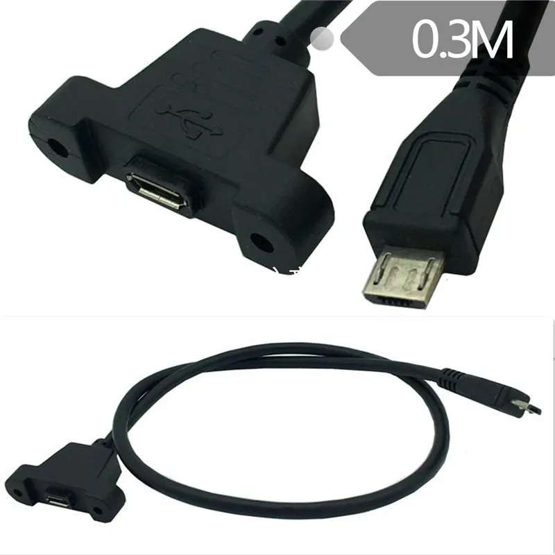 Micro-USB 5pin Micro USB 2 0 Штекерный разъем для Женский удлинитель 30 см 50 с отверстием