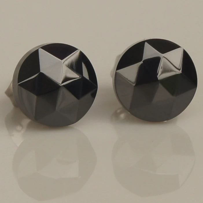 Стильные черные керамические серьги-гвоздики унисекс | Украшения и аксессуары