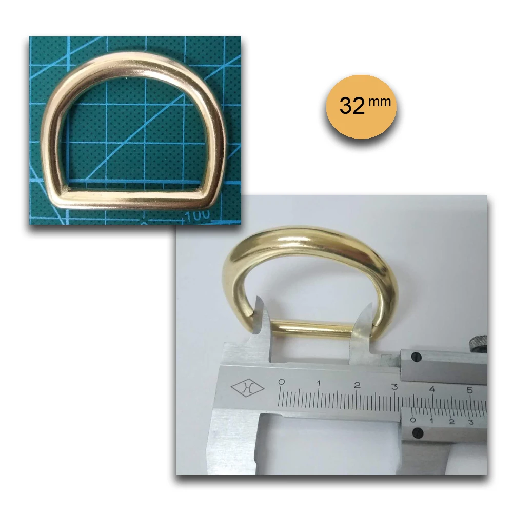 5 шт. в упаковке бесшовное твердое Латунное D-образное кольцо 32/29/25/16 мм