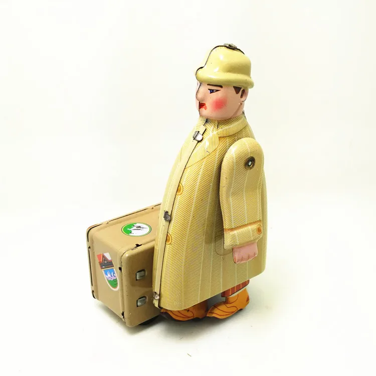 Античные оловянные игрушки, заводные игрушки, роботы, железные металлические модели для детей/взрослых, украшение для дома, металл, ремесло, MS472, бизнес-путешествие, человек