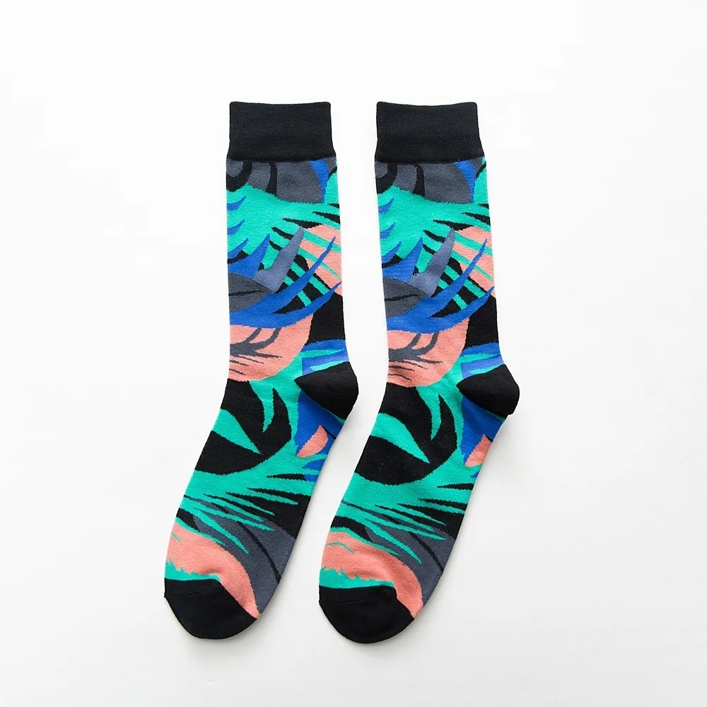 socks Wave Модные Цветные счастливые Мужские Носки с рисунком петуха, облака, мягкие, дышащие, хлопковые, спортивные, пушистые, забавные носки, мужские, черные - Цвет: socks Wave