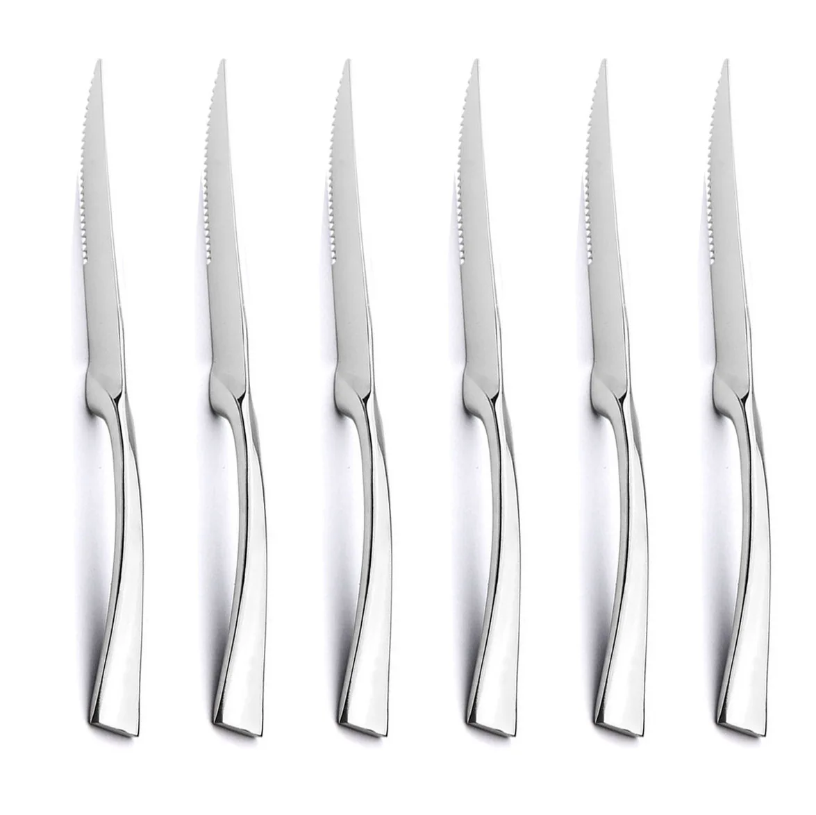 Silver 2pcs 2 шт./компл. наивысшего качества Нержавеющая сталь золото стейк Ножи острым Радуга ножей Ресторан черный стейк ножи в набор посуды - Цвет: Silver 2pcs