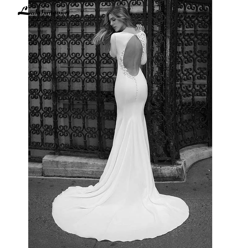 Сексуальные свадебные платья с открытой спиной атласные русалки 3D аппликацией