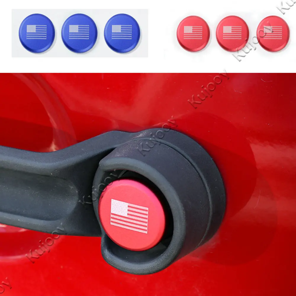 Синий/красный алюминиевый сплав автомобильная ручка отделка наклейка накладка