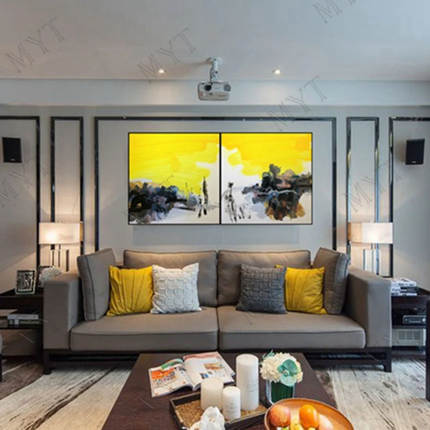 

100% Handpainted Oil Painting Abstract animal gold fishes Picture on Canvas Wall Art picture for living room Home Decor unframed