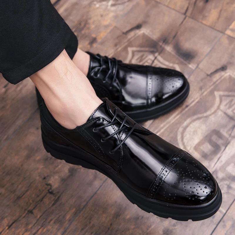 2019 мужские новые модные брендовые оксфорды броги удобная повседневная обувь из