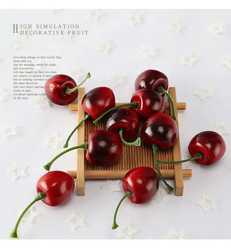 Искусственные фрукты вишни 20 шт. пена поддельные фрукты tchen стол DIY украшения дома пластиковые муляжи фруктов вишня дисплей реквизит