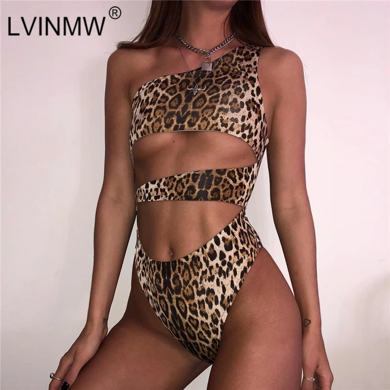 LVINMW сексуальный леопардовый принт обтягивающие Боди женские одно плечо