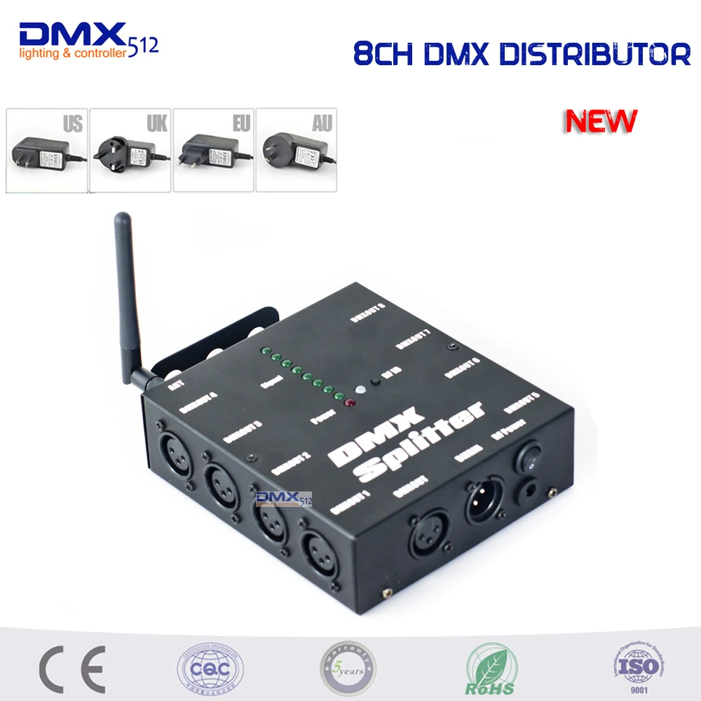 8 полосветильник беспроводной сплиттер DMX512 со светодиодной подсветкой|wireless