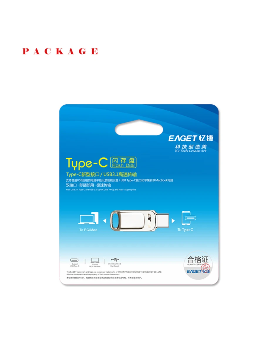 EAGET CU31 128 GB USB флэш-накопитель металлический Флешка 128 gb OTG Cle USB мини-накопитель USB 3,1 флэш-диск для телефонов type-c PC