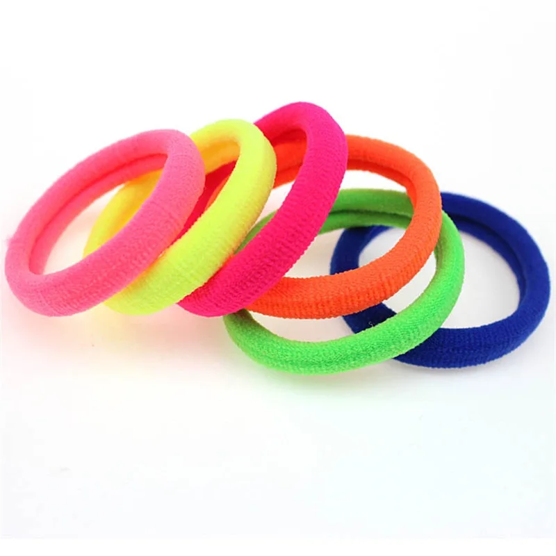 

100Pcs/Lot 4CM Fluorescence Hair Accessories For Women Headband,Elastic Bands For Girls,Hair Band Hair Ornaments For Kids 2018
