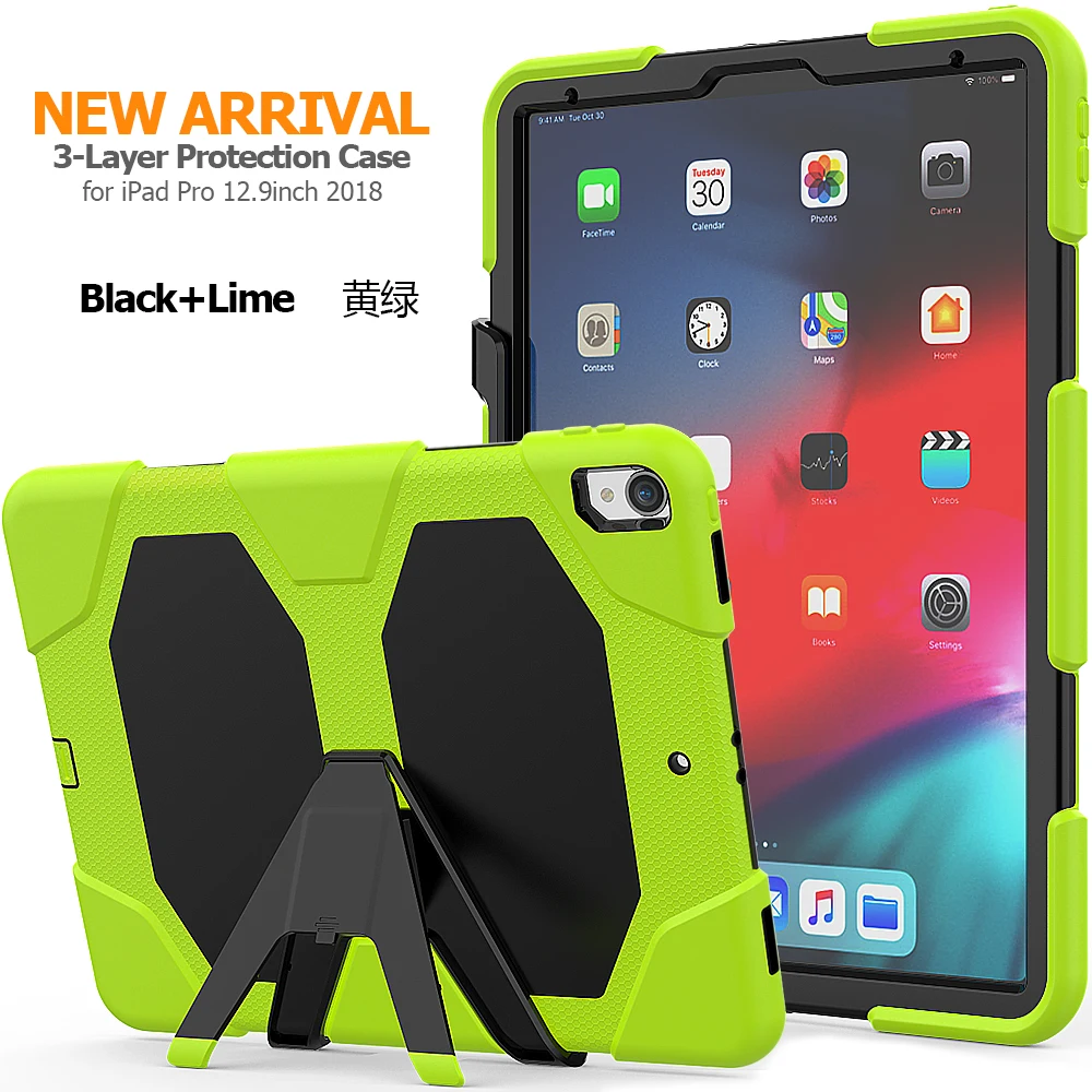 Чехол для ipad pro 12,"() панцири подставки Крышка для Apple ipad pro 12,9 дюймов Heavy Duty PC+ Силиконовый защитный плёнки ручка