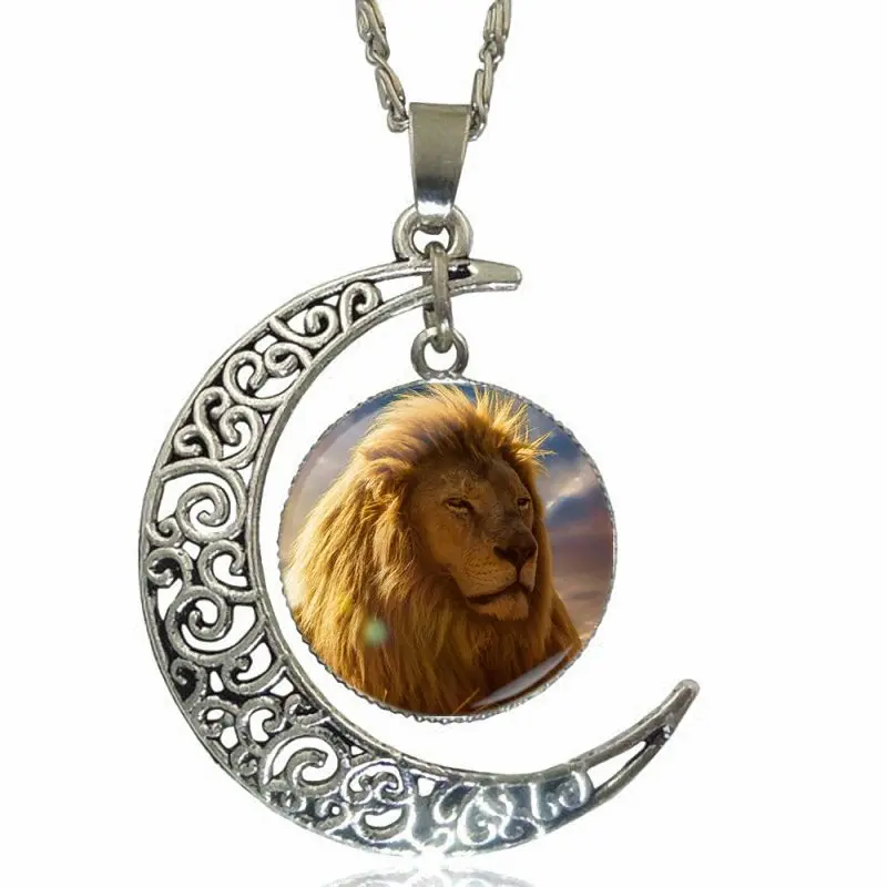 Для свадьбы стеклянный кабошон кулон ожерелье модное Аслан Король Лев|Ожерелья с