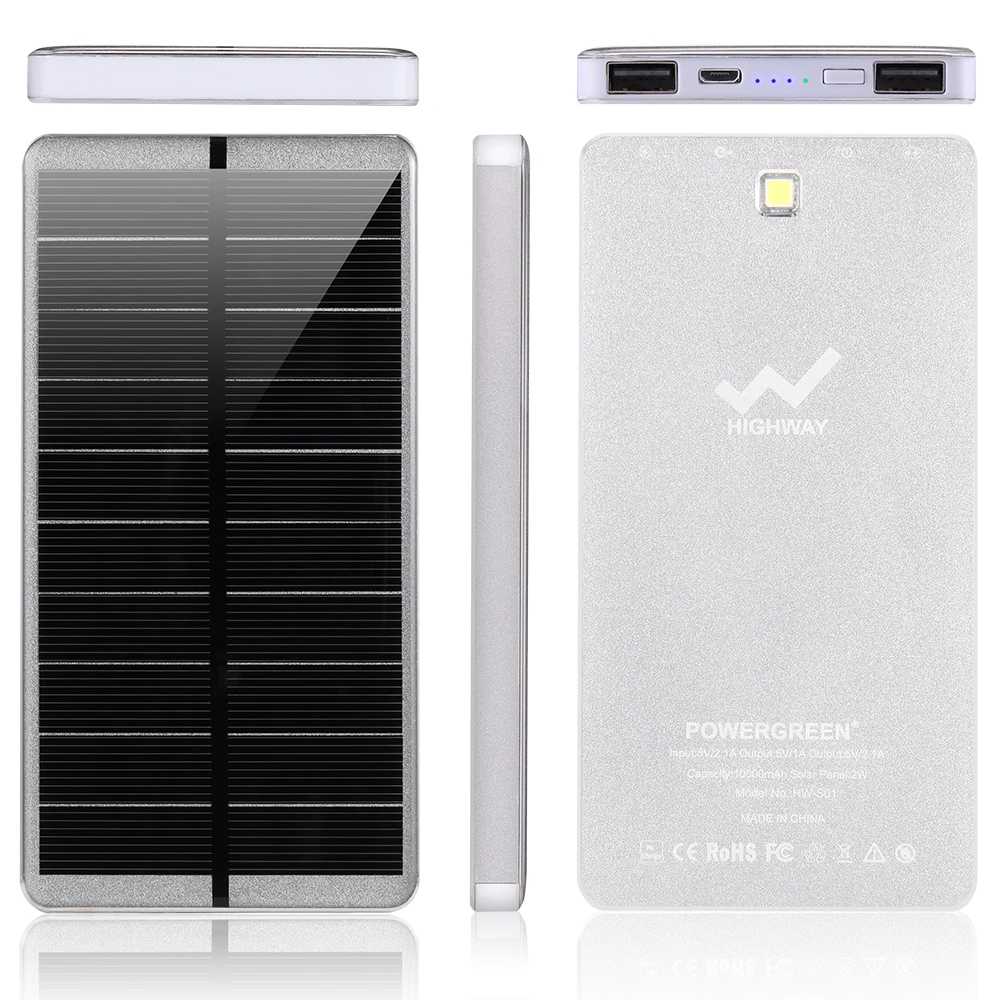 PowerGreen 100% реальная емкость 10000 мАч солнечное зарядное устройство внешний