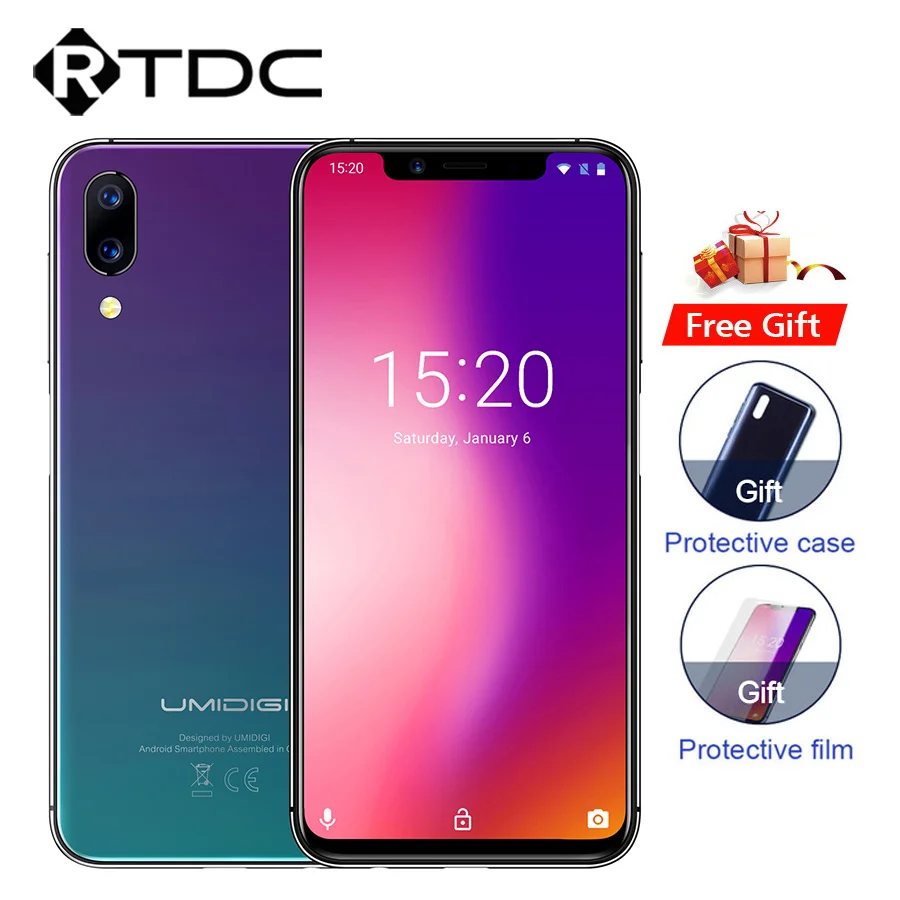 UMIDIGI One Pro Android 8 1 мобильный телефон 5 9 &quot4 Гб + 64 разблокировка лица Беспроводная