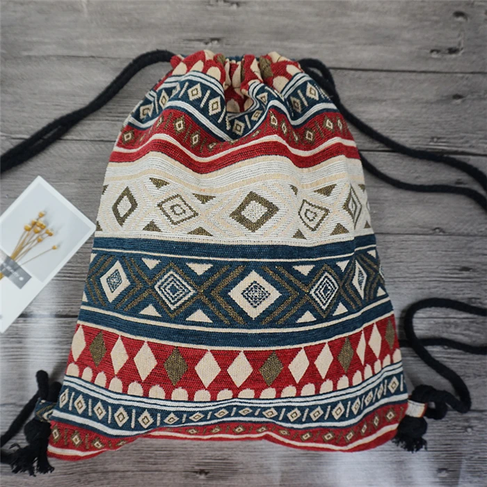 Lilyhood Для женщин ткань рюкзак женский Gypsy в богемном стиле бохо шик хиппи народная Племенной Ibiza коричневый Drawstring Рюкзак Сумки