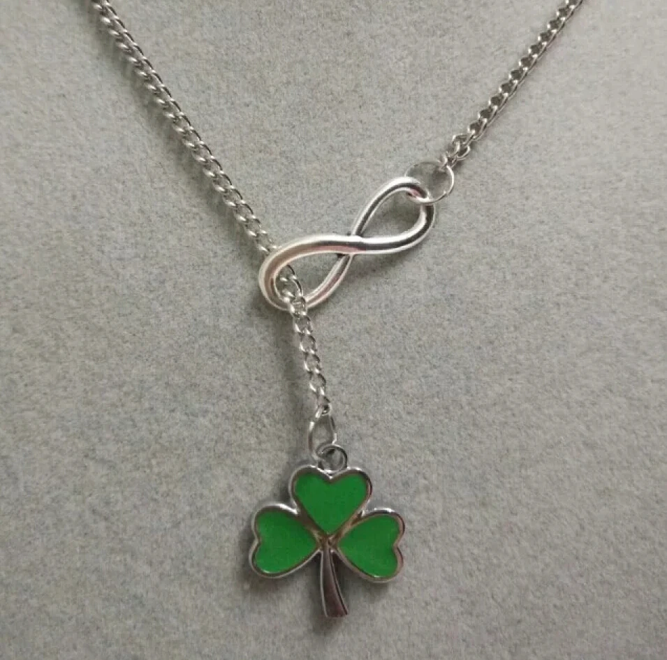 Lucky 8 & ALLOYGREEN 3 LEAF CLOVER ирландский шнур модная винтажная Очаровательная цепочка на