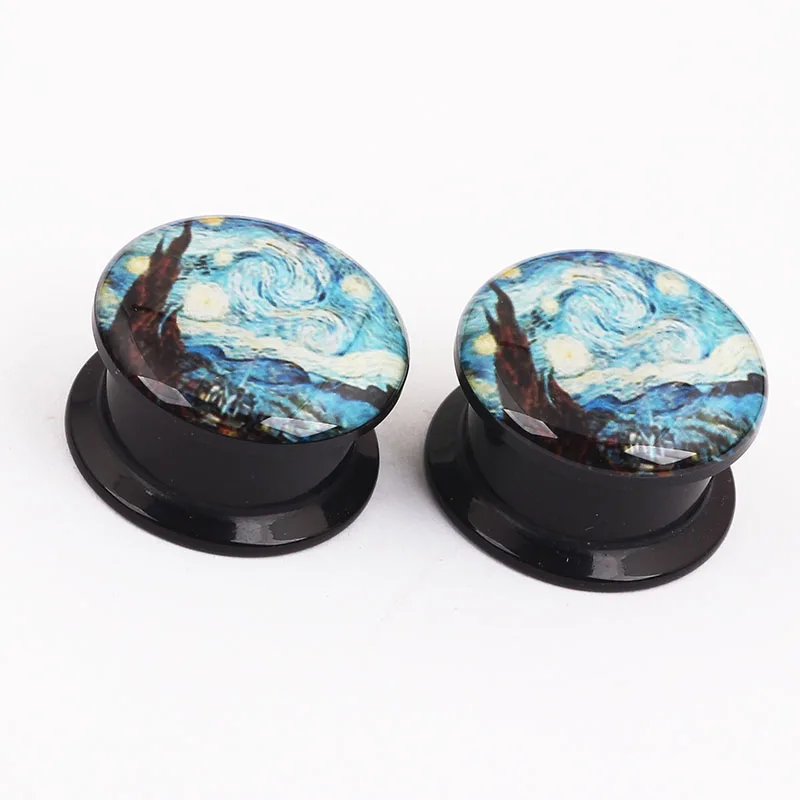 TIANCIFBYJS2pcs/Лот Розничная акриловые черные винтовые беруши внутренние телесные тоннели летние женские ушные датчики носилки пирсинг тела