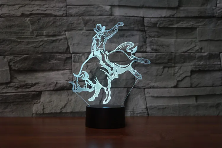 3D лампа ночник семь цветов Животные Многоцветный RGB лампа Рождественский Декор Детские Подарочные игрушки сенсорный пульт дистанционного управления настольная лампа