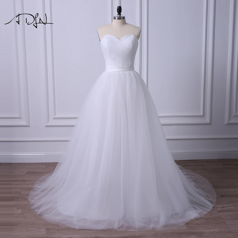 Платья ADLN для свадьбы простой белый/цвета слоновой кости большие размеры милый