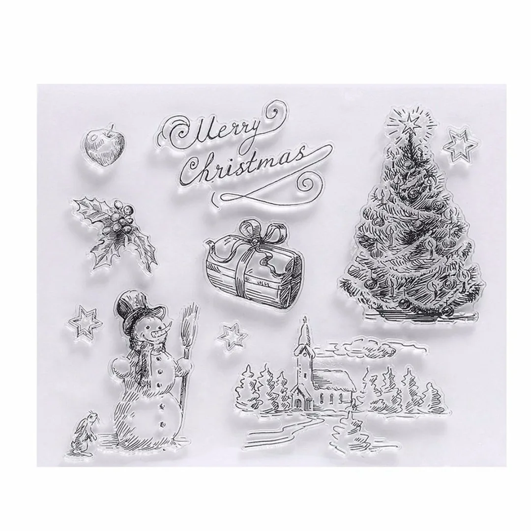 Сделай Сам Новый 1 * Рождество прозрачный силиконовый резиновый штамп лист