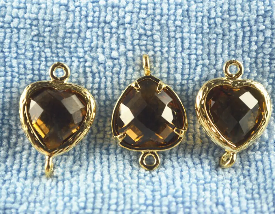 

Free Delivery, Crystal 20 * 14mm Brown Crystal Delivery Surface Water Connector Bracelet Charm Crystal Jewelry Pendant