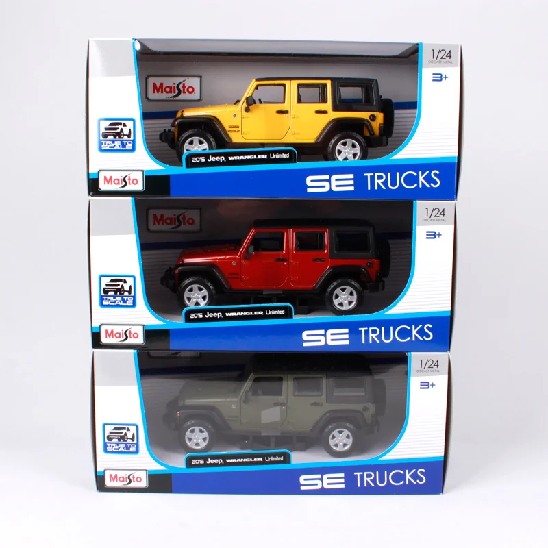 Maisto 1:24 jeep wrangler unlimited желтая оранжевая машина литье под давлением 1/24 масштаб