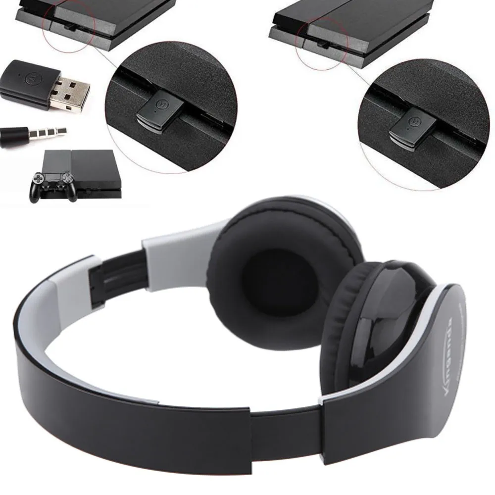 Kinganda беспроводные Bluetooth гарнитуры с приемником USB для PS4 игры PC PRO Игровые наушники Прямая поставка