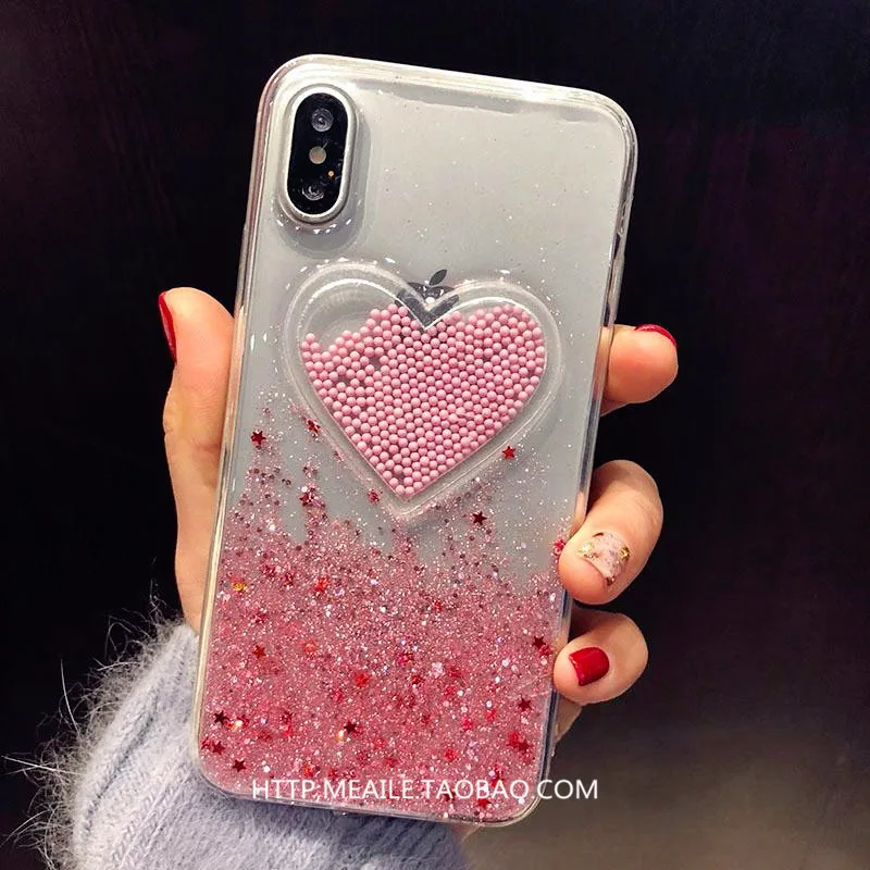 3D чехол с белым облаком и блестками для iphone 6 8 plus зыбучим песком Fundas s XR XS Max 7