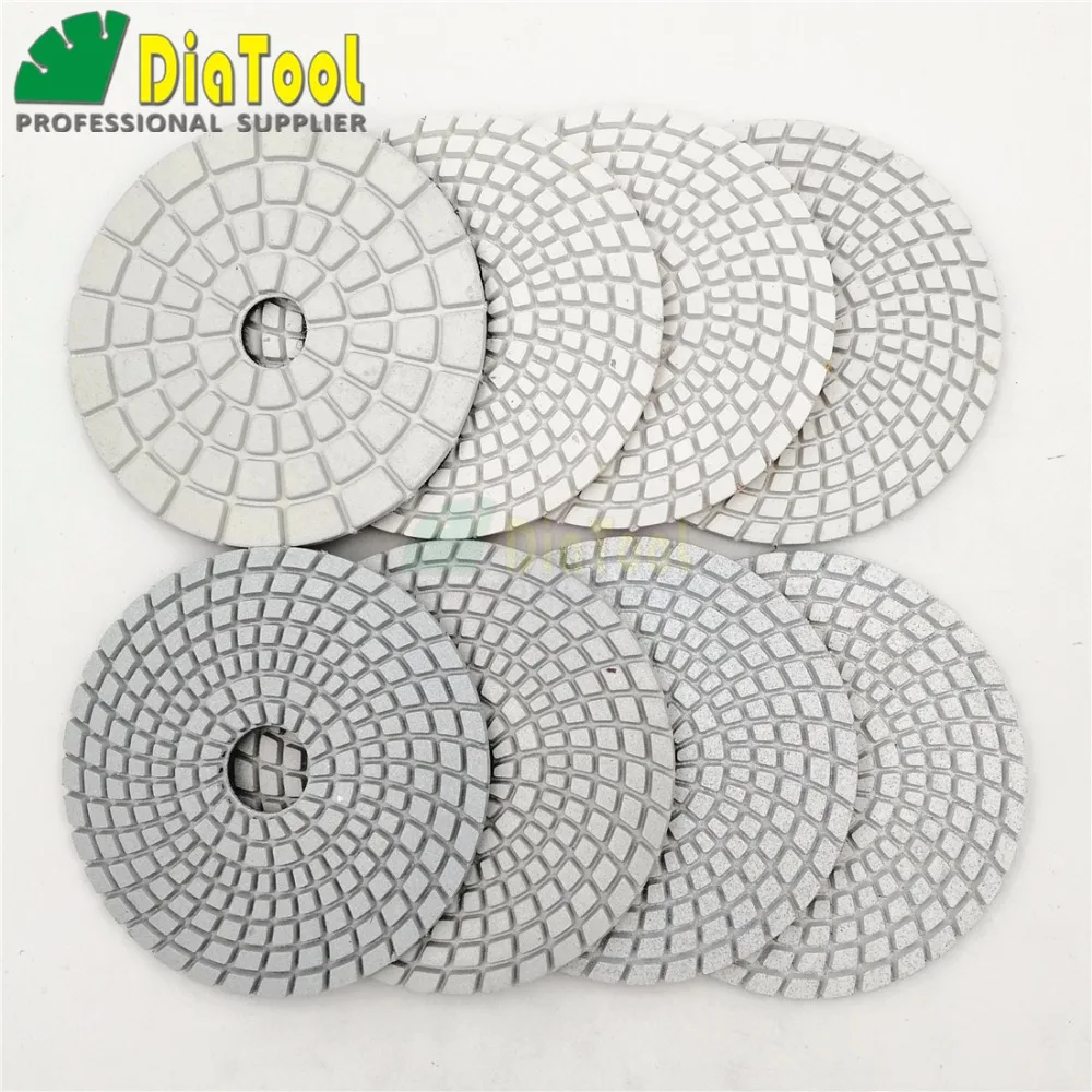 Diatool 8 шт./компл. 4 &quotалмазные влажные гибкие Полировки Белый Бонд (8 крупы