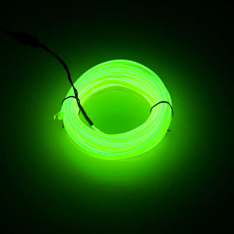fluorescent green 5 м аксессуары для салона автомобиля атмосферная лампа EL холодный светильник с USB DIY декоративная приборная панель консоль авто светодиодный светильник - Название цвета: fluorescent green