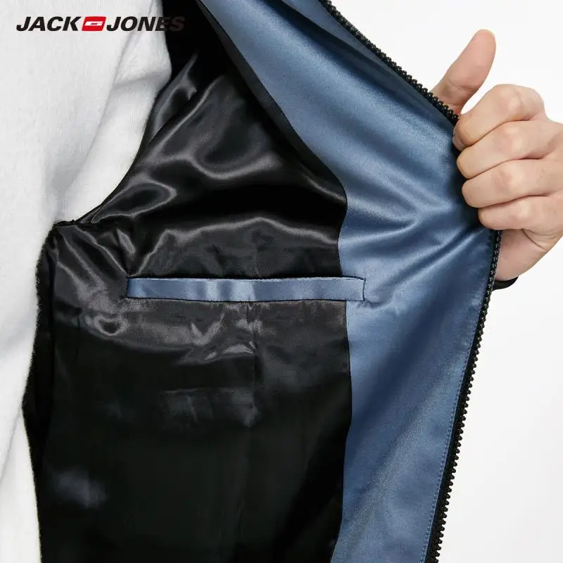 JackJones осень мужская трендовая куртка-бомбер Повседневная бейсбольная куртка с