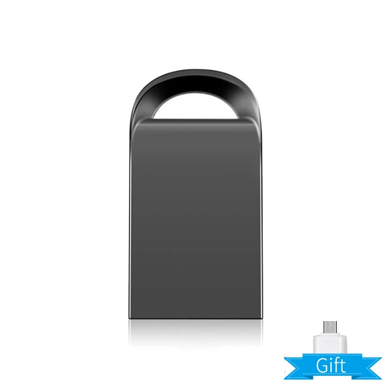Мини usb флеш-накопитель, металлический USB 3,0, 32 ГБ, 64 ГБ, 128 ГБ, флешка, 16 ГБ, флеш-накопитель, u диск, флеш-карта памяти, бесплатный usbконвертер - Цвет: black