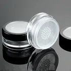 10 шт.лот 10 г Черная прозрачная крышка свободный порошок компактный с сеткой и крышкой PP порошок банка Упаковка Контейнер пустая пудровая коробка для торта