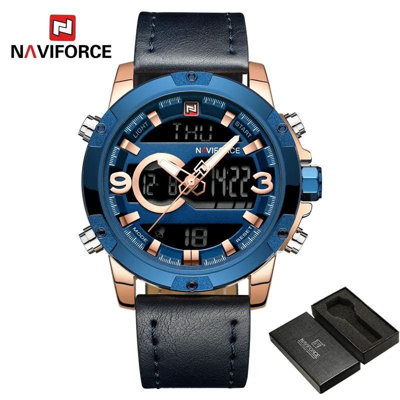 Часы наручные NAVIFORCE Мужские Цифровые спортивные брендовые Роскошные армейские