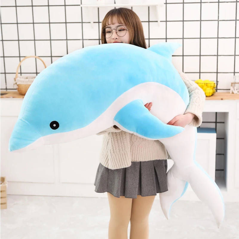 Kawaii Мягкие плюшевые игрушки дельфина 30 120 см куклы набивная хлопковая Подушка с