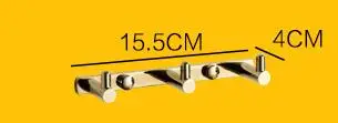 3 hooks Крючки золотые крючки для ванной комнаты, вешалки для пальто, крючки для одежды аксессуары для ванной комнаты - Цвет: 3 hooks