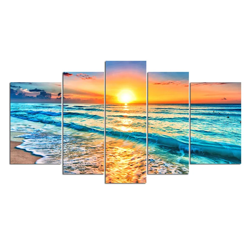 Художественное оформление 5 панелей настенный художественный холст морской