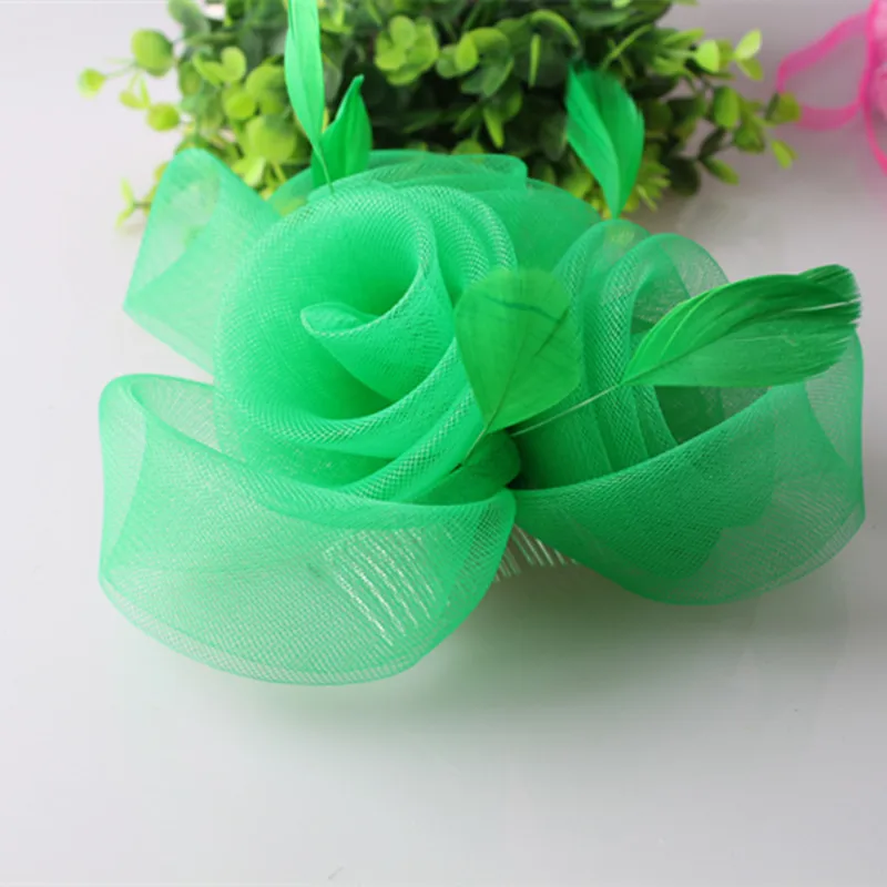 Женская Вуалетка с 3 цветами и перьями элегантная Свадебная шляпка украшением в